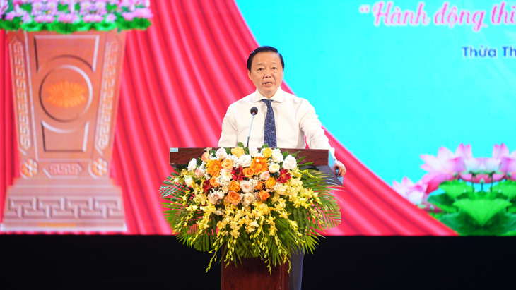 Phó thủ tướng Trần Hồng Hà tại lễ phát động Tháng hành động vì trẻ em 2024 - Ảnh: LÊ ĐÌNH HOÀNG