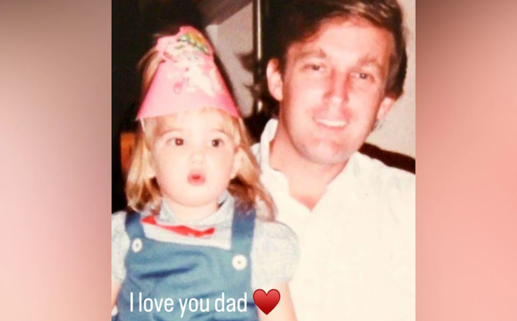 Hình ảnh thời thơ ấu cùng cha là ông Donald Trump do bà Ivanka chia sẻ - Ảnh: IVANKA TRUMP/INSTAGRAM