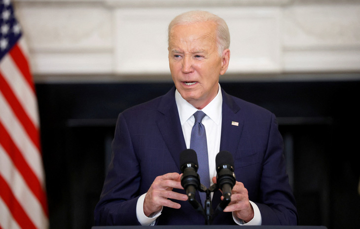 Tổng thống Mỹ Joe Biden trong bài phát biểu về Trung Đông tại Nhà Trắng ở Washington D.C, Mỹ ngày 31-5 - Ảnh: REUTERS
