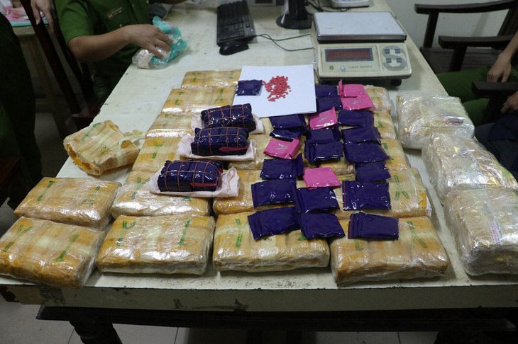 Hơn 20kg ma túy trong đường dây vận chuyển ma túy xuyên quốc gia bị triệt phá - Ảnh: Công an cung cấp