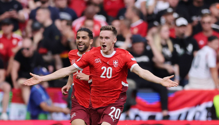 Thụy Sĩ thắng 3-1 trước Hungary ở trận ra quân tại Euro 2024 - Ảnh: Getty