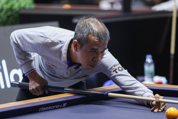 Trần Quyết Chiến đã khép lại hành trình tại World Cup billiards carom 3 băng 2024 tại vòng tứ kết - Ảnh: UMB