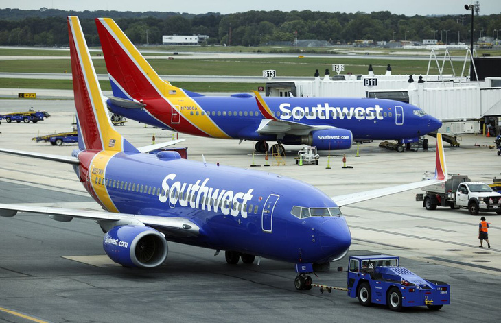 Máy bay của Hãng hàng không Southwest Airlines đậu tại sân bay quốc tế Baltimore-Washington Thurgood Marshall, Mỹ - Ảnh: GETTY IMAGES