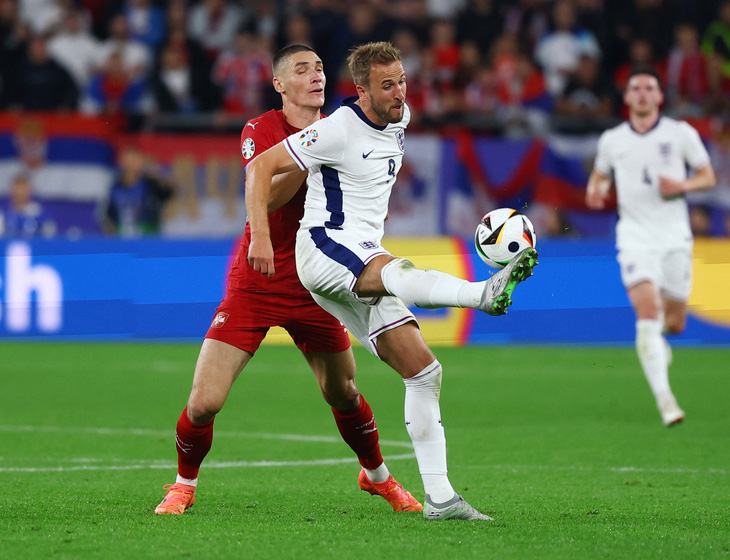 Harry Kane trong trận Anh thắng Serbia 1-0 tại Euro 2024 