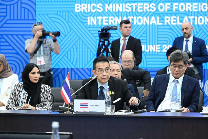 Ngoại trưởng Thái Lan Maris Sangiampongsa tham gia “Đối thoại BRICS với các nước đang phát triển” vào hôm 11-6 - Ảnh: BỘ NGOẠI GIAO THÁI LAN