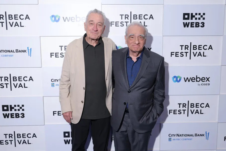 Martin Scorsese (phải) và Robert De Niro tại Liên hoan phim Tribeca - Ảnh: GETTY IMAGES