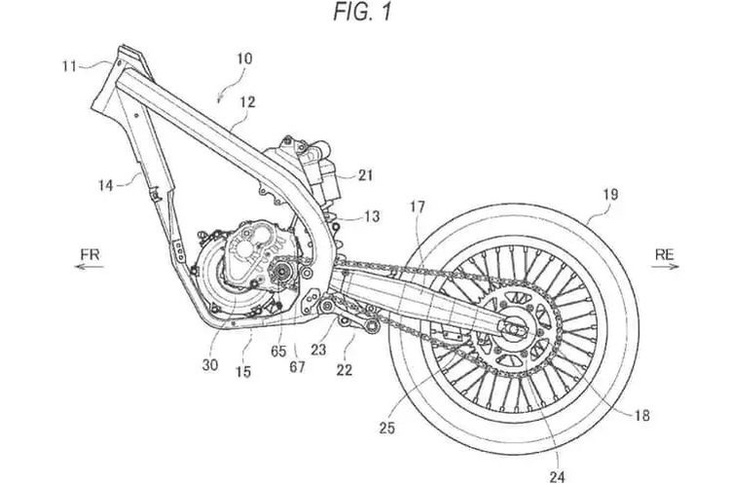 Hình ảnh bằng sáng chế cho thấy Suzuki sẽ bổ sung động cơ điện cho những mẫu xe sẵn có, thay vì phát triển mẫu mới như Yamaha - Ảnh: Ride Apart