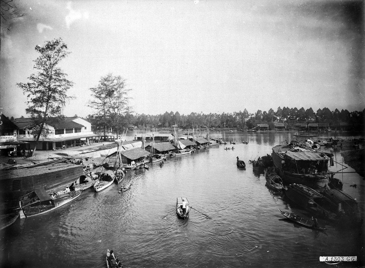 Dòng sông, Cần Thơ khoảng năm 1920-1929. Nguồn: QUAI BRANLY