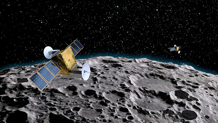 Trước KDDI, Công ty Crescent Space thuộc Lockheed Martin (Mỹ) cũng có kế hoạch phát triển một mạng lưới các vệ tinh liên lạc và dẫn đường quanh Mặt trăng có tên là Parsec (ảnh minh họa) - Ảnh: Crescent Space