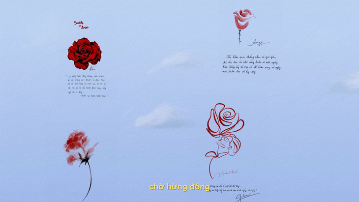 Các bức vẽ hoa hồng trong dự án 