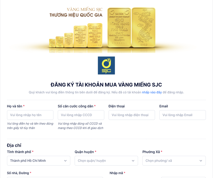 mua vàng online