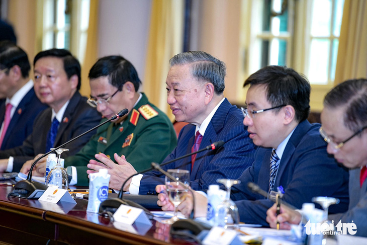 Chủ tịch nước Tô Lâm phát biểu tại hội đàm - Ảnh: NAM TRẦN