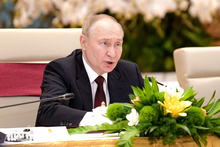 Tổng thống Liên bang Nga Vladimir Putin tại buổi hội kiến Thủ tướng Phạm Minh Chính - Ảnh: NAM TRẦN