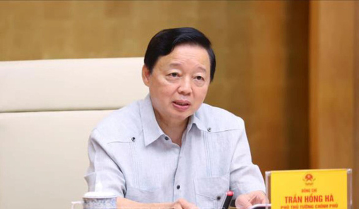 Phó thủ tướng Trần Hồng Hà phát biểu chỉ đạo tại cuộc họp - Ảnh: TTXVN