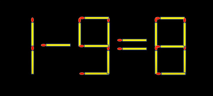 Thử tài IQ: Di chuyển hai que diêm để 1-9=8 thành phép tính đúng- Ảnh 1.