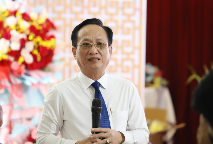 Ông Phạm Văn Thiều phát biểu tại buổi họp mặt cơ quan báo chí chiều 20-6 - Ảnh: CHÍ QUỐC 