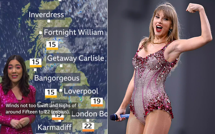 Bản tin thời tiết Đài BBC bất ngờ xuất hiện loạt ca khúc của Taylor Swift