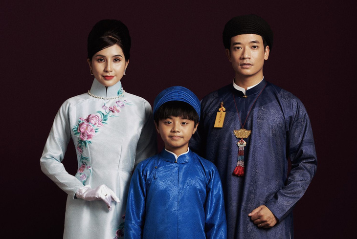Tạo hình của các diễn viên (từ trái sang) Thiên An, Bảo Duy và Samuel An trong phim Linh miêu - Ảnh: ĐPCC