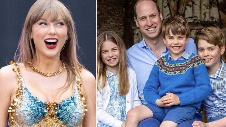 Thái tử William cùng ba con đi xem concert của Taylor Swift - Ảnh: Daily Express