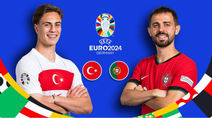 Máy tính dự đoán đội tuyển Bồ Đào Nha sẽ hòa Thổ Nhĩ Kỳ trong lượt trận thứ hai tại bảng F Euro 2024, lúc 23h ngày 22-6 - Ảnh: UEFA