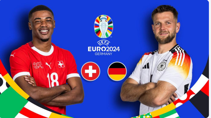 Máy tính dự đoán đội tuyển Đức sẽ thắng Thụy Sĩ trong lượt trận thứ ba tại bảng A Euro 2024, lúc 2h ngày 24-6 - Ảnh: UEFA