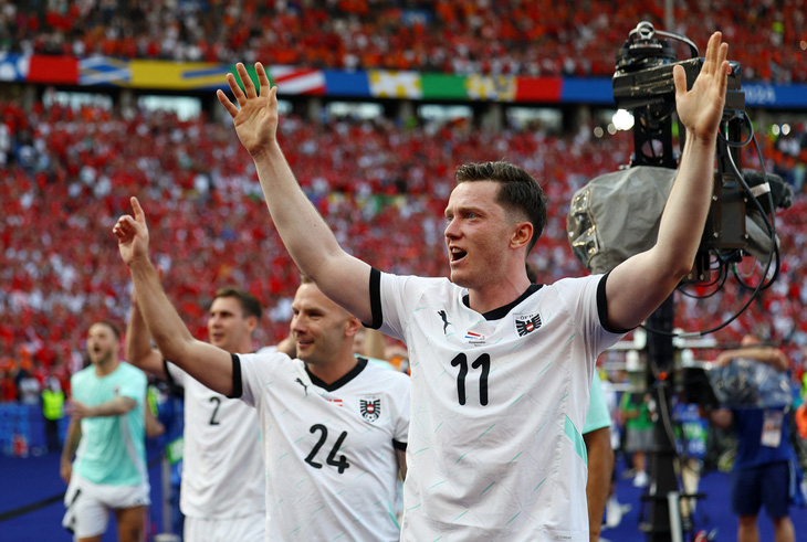 Tuyển Áo bất ngờ giành ngôi nhất bảng D Euro 2024 - Ảnh: REUTERS