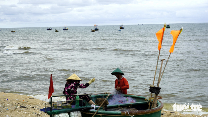 Ngư dân đánh bắt hải sản gần bờ ở thị trấn Phước Hải, huyện Đất Đỏ, sau này là huyện Long Đất - Ảnh: ĐÔNG HÀ