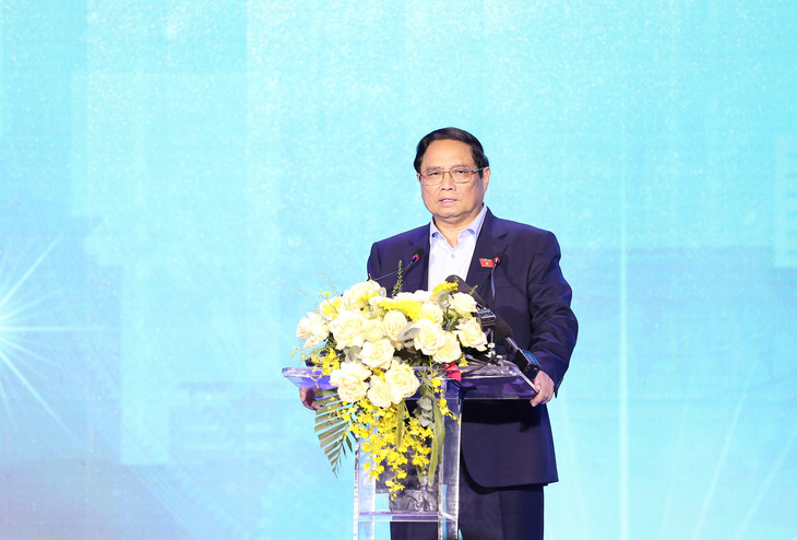 Thủ tướng Phạm Minh Chính phát biểu tại hội nghị - Ảnh: QUANG VIỄN