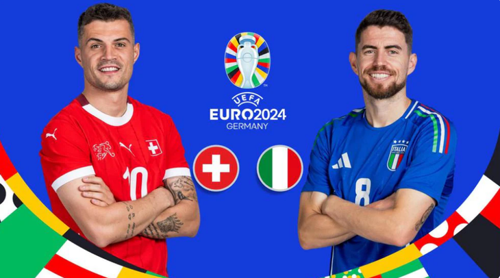 Máy tính dự đoán đội tuyển Ý sẽ thắng Thụy Sĩ trong cuộc đối đầu tại vòng 16 đội Euro 2024 lúc 23h hôm nay 29-6 - Ảnh: UEFA