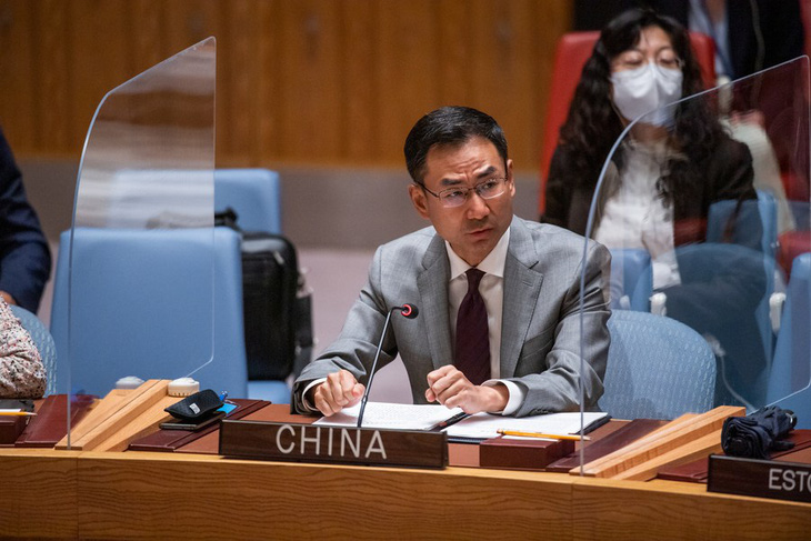 Phó đại diện thường trực Trung Quốc tại Liên Hiệp Quốc, ông Cảnh Sảng - Ảnh: TÂN HOA XÃ