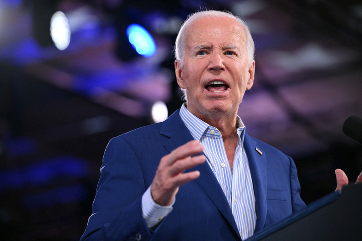 Tổng thống Mỹ Joe Biden phát biểu tại sự kiện vận động tranh cử ở thành phố Raleigh, bang North Carolina ngày 28-6 - Ảnh: AFP
