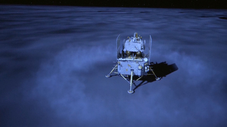 Hình ảnh tàu thăm dò thuộc sứ mệnh Hằng Nga 6 đã hạ cánh xuống mặt trăng - Ảnh: CCTV