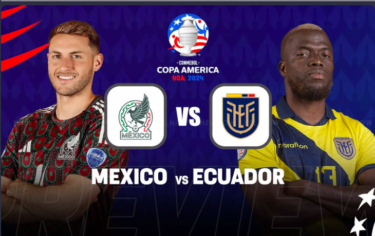 Máy tính dự đoán đội tuyển Mexico sẽ đánh bại Ecuador trong cuộc đối đầu ở lượt trận thứ 3 bảng B Copa America 2024 - Ảnh: KHELNOW