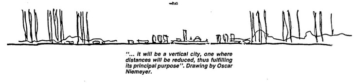 Bản phác họa “Thành phố thẳng đứng” của Oscar Neimeyer. Nguồn: UNESCO
