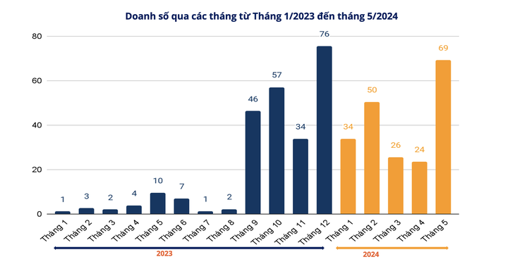 Chưa đến nửa năm, doanh số đã đạt mức hơn 83% so với toàn năm 2023 - Ảnh: Metric