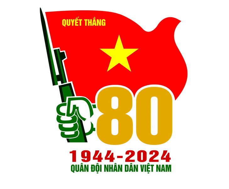 Biểu trưng tuyên truyền kỷ niệm 80 năm Ngày thành lập Quân đội nhân dân Việt Nam - Ảnh: BQP
