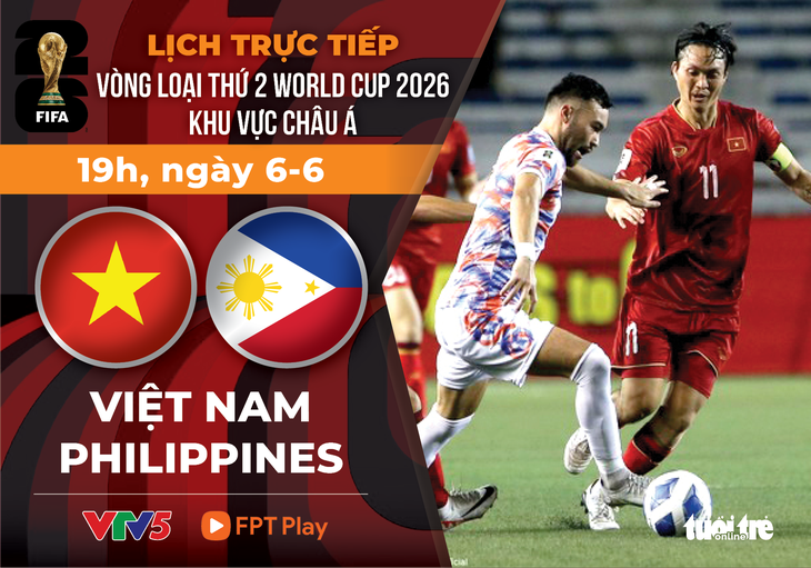 Lịch trực tiếp vòng loại World Cup 2026: Việt Nam đấu Philippines