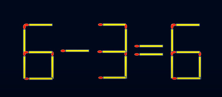 Thử tài IQ: Di chuyển một que diêm để 6-3=6 thành phép tính đúng- Ảnh 1.