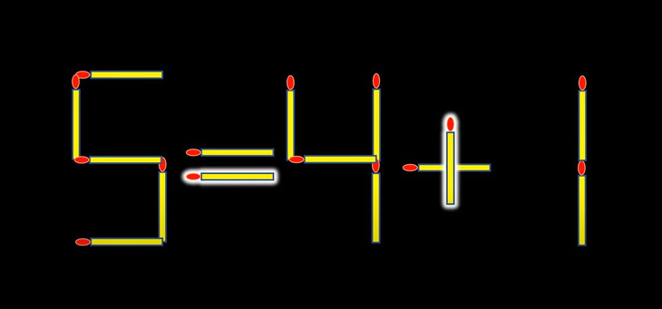 Thử tài IQ: Di chuyển hai que diêm để 5-4=7 thành phép tính đúng- Ảnh 2.