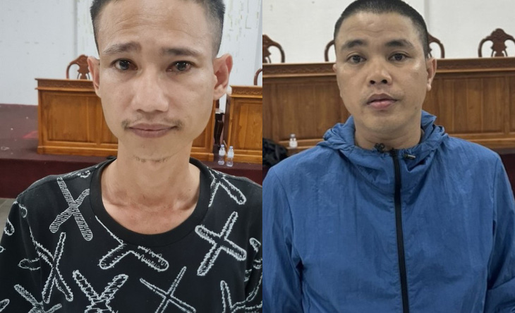 Lê Xuân Thành (trái) và Lê Anh Tuấn bị công an bắt giữ - Ảnh: CACC