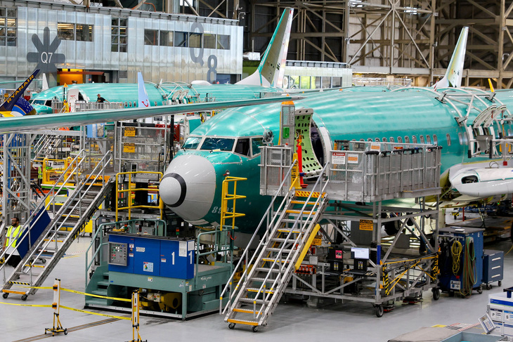 Dòng máy bay Boeing 737 MAX được sản xuất tại nhà máy ở bang Washington, Mỹ - Ảnh: REUTERS