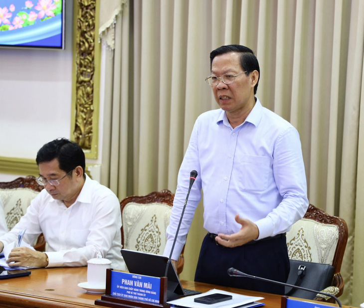 Chủ tịch UBND TP.HCM Phan Văn Mãi phát biểu chỉ đạo hội nghị - Ảnh: TTBC 