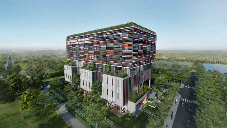 Trường Đại học Cửu Long đầu tư xây dựng toà nhà 8 tầng phục vụ cho khối sức khoẻ- Ảnh: Trường cung cấp