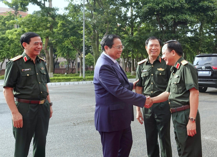 Thủ tướng Chính phủ Phạm Minh Chính dự Hội nghị Quân chính toàn quân năm 2024 - Ảnh: THỤY DU