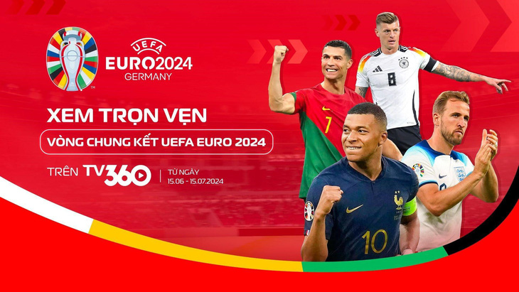 Người dùng TV360 sẽ được xem truyền hình trực tiếp bản quyền UEFA Euro 2024 hoàn toàn miễn phí