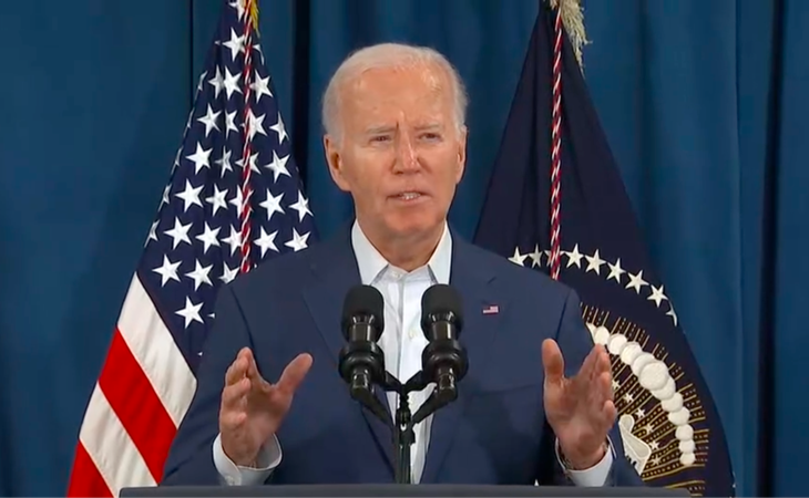 Tổng thống Mỹ Joe Biden trên đài C-Span sau khi ông Donald Trump bị bắn - Ảnh chụp màn hình