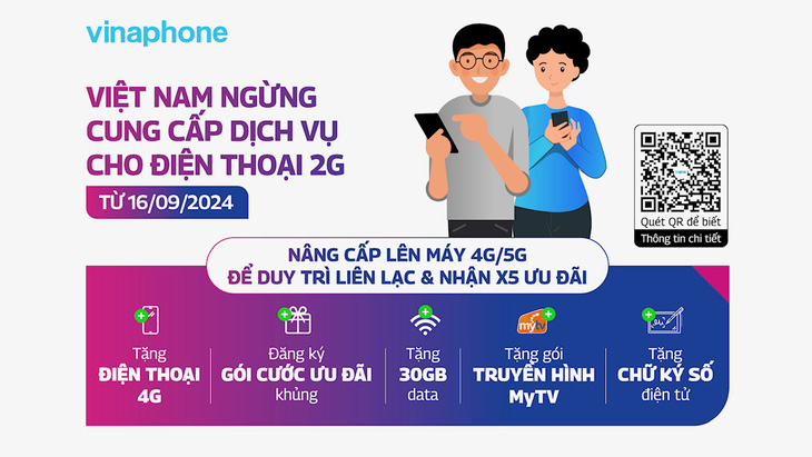 VinaPhone tặng nhiều ưu đã cho khách hàng thực hiện chuyển đổi từ 2G lên 4G