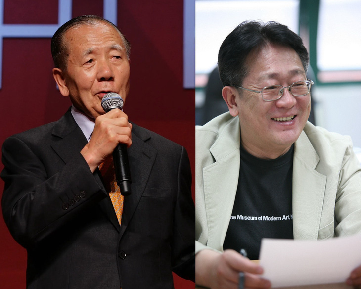 Từ trái qua: cựu chủ tịch Kim Dong Ho và tân chủ tịch Park Kwang Su
