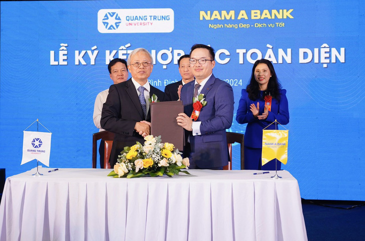 Nam A Bank và Trường Đại học Quang Trung ký kết hợp tác toàn diện- Ảnh 1.