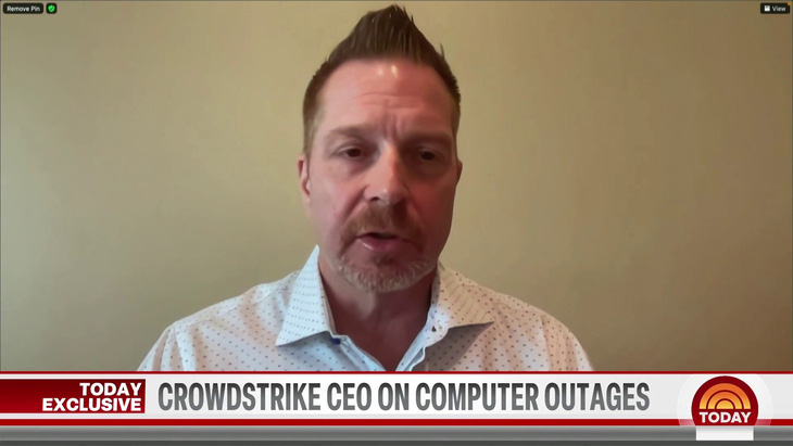 CEO CrowdStrike trong cuộc phỏng vấn với TODAY - Ảnh: TODAY